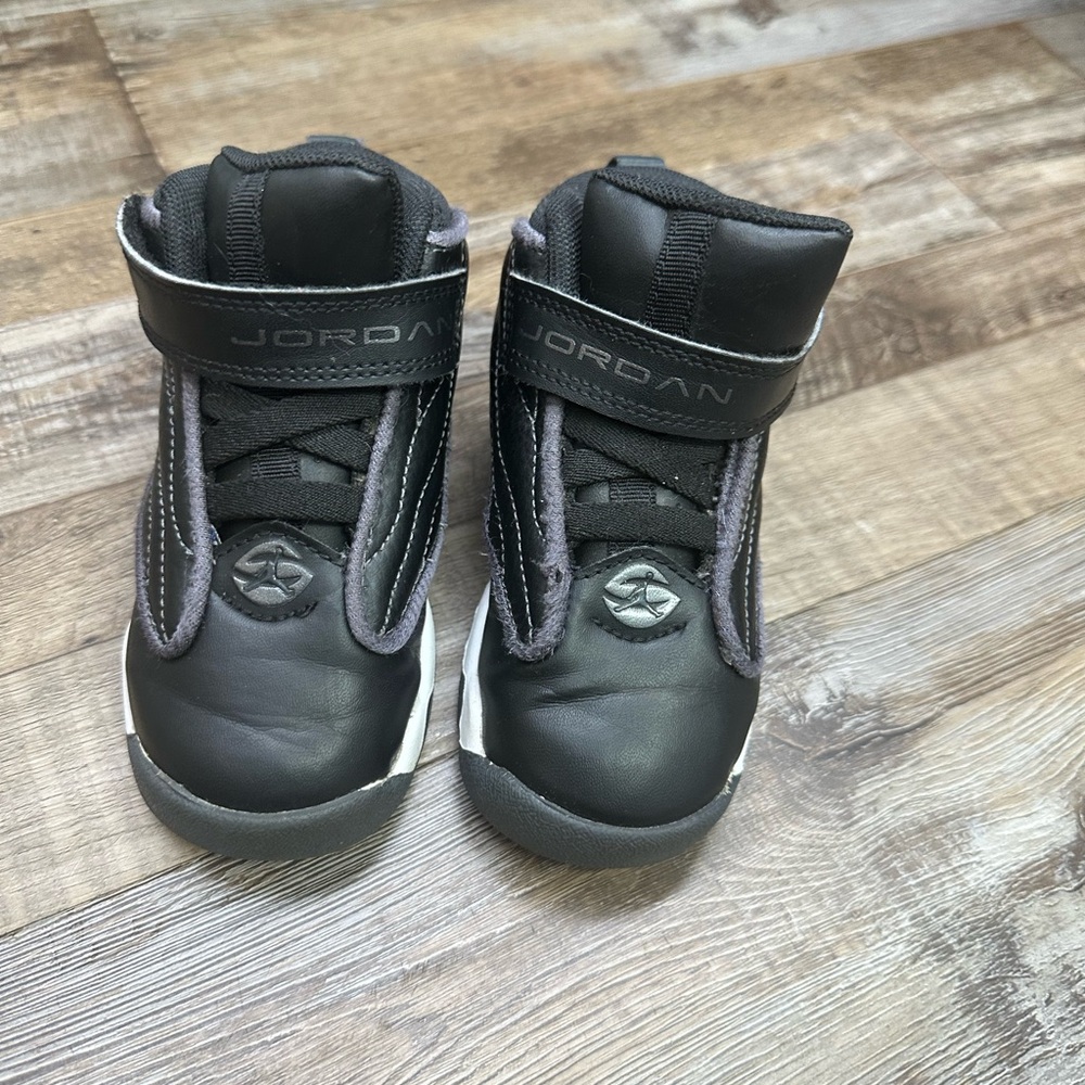 Jordan Black and Gray Kids Sneakers